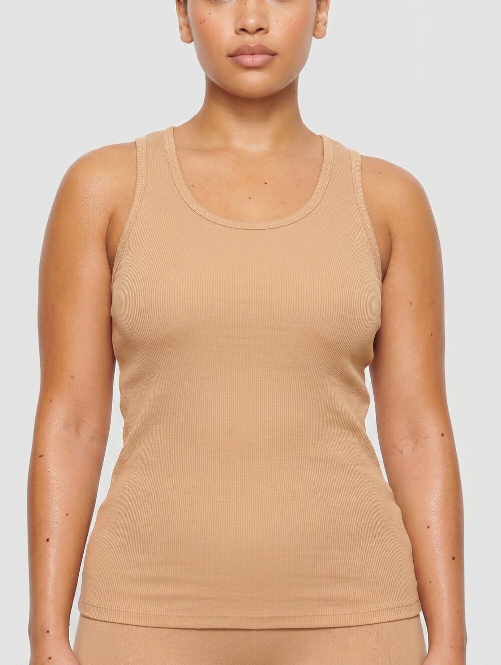 Skims Boyfriend Rib Tank Top Shirt Clay 3X NWT